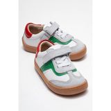 mnpc Unisex Çocuk Beyaz-Yeşil Hakiki Deri Günlük İlk Adım Ayakkabı