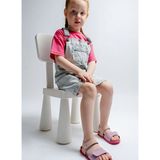 mnpc Unisex Çocuk Lila-Pembe Hakiki Deri Mantar Tabanlı Günlük Çocuk Sandalet Bebe