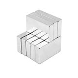 MNS Magneteksan Dikdörtgen Çok Güçlü Neodyum Mıknatıs - Daimi NdFeB Nadir Toprak - Nikel Kaplı, Paslanmaz Neodim - Dünyanın En Güçlü Modeli (1, 50x30x10 mm)