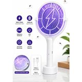 Mo Dou Elektrikli Sinek Öldürücü Raket 3500-3700V – 1200MAH Şarjlı, LED Işıklı, Standlı, Type-C Kablosuz Sivrisinek Öldürücü - AQM04