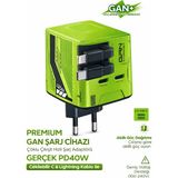 Mo Dou Gan Pd 40W Hızlı Şarj Adaptörü Çoklu Çıkış Usb-C Lightning Kablolu Hızlı Şarj Cihazı Ev Ofis Uyumlu - Yeşil