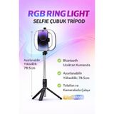 MO DOU Profesyonel LED Işıklı Selfie Çubuğu Tripod – Bluetooth Kumandalı Telefon Video Çekim Standı