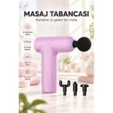 Mo Dou Profesyonel Masaj Tabancası Şarjlı Massage Gun Mini Sporcu Masaj Aleti Fırçasız Motor 6 Kademe Type-C Derin Doku Boyun Sırt Omuz Bel Bacak Kas 4 Başlıklı - Pembe