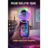 Mo Dou Rgb Selfie Işığı Aynalı Telefon Klipsli Halka Işık Led Selfie Lambası Video Çekim Canlı Yayın Makyaj