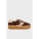 Moaconcept Leopar Desenli Deri Sneaker Ayakkabı Bayan Ayakkabı MG653CO1