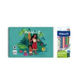 Moana 17*25 15 Yp. Spiralli Resim Defteri - Pelikan Silverino Üçgen Kuru Boya Kalemi 2'li Set 3