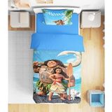 Moana Baskılı 3d Baskılı Tek Kişilik Çarşafsız Erkek Çocuk Nevresim Takımı (Mavi)