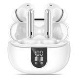 MoBadeety Kablosuz Kulaklıklar, Bluetooth 5.3 Kulaklıklar 40 Saat Çalma Süresi Derin Bas Stereo Kulak İçi Kulaklık, LED Güç Ekranı, Mikrofonlu Çağrı Gürültü Önleyici Kulaklıklar, IP7 Su Geçirmez Kulaklıklar