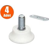 Mobaks Beyaz Küçük Bingo Masa Ayağı 4 Adet Sac ve Vida Dahil Modern Tasarım