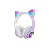 MOBAX Lila Bluetoothlu Işıklı Oyuncu Kulaklığı Eba Uzaktan Eğitim Çocuk Renkli Kulaklık 28