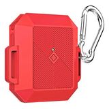 MobaxAksesuar Apple Airpods 1. / 2. Nesil ile uyumlu Kılıf Silikon Kare Tasarım Case 09 - Kırmızı - Airpods 1./2.Nesil