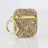 MobaxAksesuar Apple Airpods 1. / 2. Nesil ile uyumlu Kılıf Taşlı Parlak Lüks Stone Mira Case - Gold - Airpods 1./2.Nesil