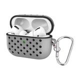 MobaxAksesuar Apple Airpods Pro 1. Nesil ile uyumlu Kılıf Delikli Koruyucu Silikon Kapak - Gri - Siyah - Airpods Pro 1.Nesil