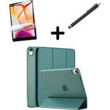 MobaxAksesuar Apple iPad 10. Nesil 10.9 Kılıf Set Pu Deri Smart Tablet Kilifi Ekran Koruyucu + Kalem - iP 11/10.Nesil A16 - Koyu Yeşil