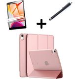 MobaxAksesuar Apple iPad 10. Nesil 10.9 Kılıf Set Pu Deri Smart Tablet Kilifi Ekran Koruyucu + Kalem - iP 11/10.Nesil A16 - Rose Gold