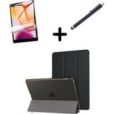 MobaxAksesuar Apple iPad 2 3 4 Kılıf Set Pu Deri Smart Tablet Kilifi Ekran Koruyucu + Kalem - iP 2-3-4 - Siyah