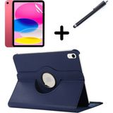 MobaxAksesuar Apple iPad 5. Nesil 6. Nesil / Air 1 Air 2 / Pro 9.7" Kılıf Dönen Tablet Kilifi Ekran Koruyucu+Kalem - Lacivert - iP 6. Nesil 9.7
