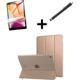MobaxAksesuar Apple iPad 7. 8. 9. Nesil 10.2" Kılıf Set Pu Deri Smart Tablet Kilifi Ekran Koruyucu + Kalem - iP 7/8/9.Nesil - Gold