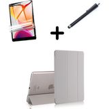 MobaxAksesuar Apple iPad 7. 8. 9. Nesil 10.2" Kılıf Set Pu Deri Smart Tablet Kilifi Ekran Koruyucu + Kalem - iP 7/8/9.Nesil - Gri