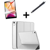MobaxAksesuar Apple iPad Air 13inç M2/M3 Kılıf SET PU Deri Smart Tablet Kilifi Ekran Koruyucu + Kalem A2898 A2899 A2900 - Gri - iP Air 13inç