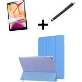 MobaxAksesuar Apple iPad Air 13inç M2/M3 Kılıf SET PU Deri Smart Tablet Kilifi Ekran Koruyucu + Kalem A2898 A2899 A2900 - Mavi - iP Air 13inç