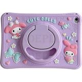 MobaxAksesuar Apple iPad Air 2 9.7" Kılıf Cute Dolls Standlı Eğlenceli 3D Karekterli Çocuk Kılıfı A1566 A1567 - iP Air 2 9.7 - Lila
