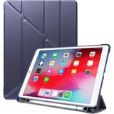 MobaxAksesuar Apple iPad Air 2 9.7 Kılıf Kalem Bölmeli Trifolding Case A1566 A1567 - Lacivert - iP Air 2 9.7
