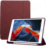 MobaxAksesuar Apple iPad Air 2 9.7 Kılıf Kalem Bölmeli Trifolding Case A1566 A1567 - Mürdüm - iP Air 2 9.7