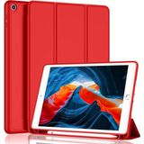 MobaxAksesuar Apple iPad Air 2 Kılıf Silikon Kalem Bölmeli Smart Case A1566 A1567 Kırmızı - iP Air 2 9.7