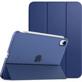 MobaxAksesuar Apple iPad Air 5 10.9" 2022 M1 Kılıf PU Deri Smart Case A2589 A2591 Lacivert - iP Air 5 10.9