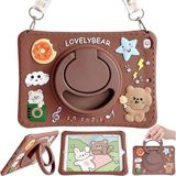 MobaxAksesuar Apple iPad Mini 1 / 2 / 3 7.9 inç Kılıf Cute Dolls Standlı Eğlenceli 3D Karekterli Çocuk Kılıfı - iP Mini 2-3 - Kahverengi
