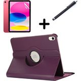 MobaxAksesuar Apple iPad Mini 1 Mini 2 Mini 3 Kılıf Dönen Tablet Kilifi Ekran Koruyucu+Kalem - Mor - iP Mini 2-3