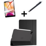 MobaxAksesuar Apple iPad Pro 11 1. 2. 3. 4. Nesil Kılıf Set Pu Deri Smart Tablet Kilifi Ekran Koruyucu + Kalem - iP Pro 11 - Siyah