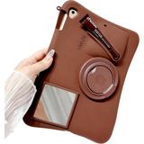 MobaxAksesuar Apple iPad Pro 11 4/3/2/1. Nesil Kılıf 3D Rujlu Aynalı Askılı Standlı Silikon Kapak - iP Pro 11 M4/M5 - Kahverengi