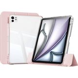 MobaxAksesuar Apple iPad Pro 12.9 3./4./5./6. Nesil Kılıf Kalem Bölmeli Akrilik Şeffaf Ayrılabilir Case 2018-2022 - iP 12.9 3/4/5/6.Nesil - Açık Pembe