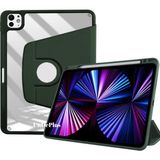 MobaxAksesuar Apple iPad Pro 12.9 3./4./5./6. Nesil Kılıf Termik Kalem Bölmeli Dönebilen Standlı Kılıf 2018-2022 - Koyu Yeşil - iP 12.9 3/4/5/6.Nesil