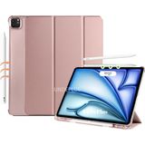 MobaxAksesuar Apple iPad Pro 12.9 3./4./5./6. Nesil M2 Kılıf Flip Cover Kalem Bölmeli Pc Case 2018-2023 - Rose Gold - iP Pro 12.9 3/4/5/6.Nesil