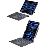 MobaxAksesuar Apple iPad Pro 12.9 3. 4. 5. Nesil Kılıf LED Işıklı Magnetik Standlı Klavyeli Kılıf - Füme - iP Pro 12.9 6/5/4/3. Nesil