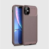 MobaxAksesuar Apple iPhone 11 Kılıf Karbon Silikon Case Kahverengi - iP 11