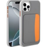MobaxAksesuar Apple iPhone 11 Kılıf Pu Deri Kartlıklı X-Kart Silikon Kapak - Koyu Gri - iP 11