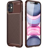 MobaxAksesuar Apple iPhone 12 Kılıf Karbon Silikon Case - Kahverengi - iP 12