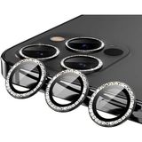 MobaxAksesuar Apple iPhone 12 Pro Max Taşlı Kamera Lens Koruyucu Çerçeveli Koruyucu Siyah - iP 12 Pro Max