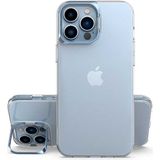 MobaxAksesuar Apple iPhone 13 Pro Max Kılıf Lens Koruma Çerçeve Standlı Kapak - Mavi