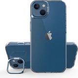 MobaxAksesuar Apple iPhone 14 Plus Kılıf Lens Koruma Çerçeve Standlı Kapak - Mavi