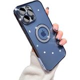 MobaxAksesuar Apple iPhone 14 Pro Kılıf Prıltılı Çıkartılabilir Kamera Lens Korumalı Esta Kapak - Mavi