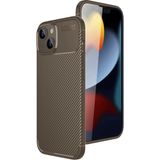 MobaxAksesuar Apple iPhone 15 Kılıf Karbon Silikon Case - Kahverengi - iP 15