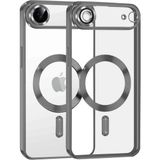 MobaxAksesuar Apple iPhone 17 Air Için Magsafe ile Uyumlu Kılıf Kamera Lensli Korumalı Şeffaf Silikon Kapak - iP 17 Air - Mavi - Kahverengi
