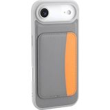 MobaxAksesuar Apple iPhone 17 Air Kılıf Pu Deri Kartlıklı X-Kart Silikon Kapak - Koyu Gri - iP 17Air