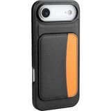 MobaxAksesuar Apple iPhone 17 Air Kılıf Pu Deri Kartlıklı X-Kart Silikon Kapak - Siyah - iP 17Air