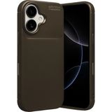 MobaxAksesuar Apple iPhone 17 Kılıf Karbon Silikon Case Kapak - Kahverengi - iP 17